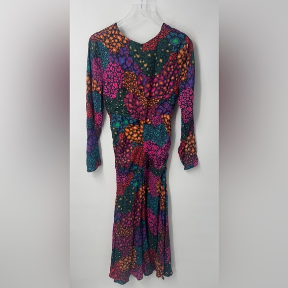 Farm Rio Women's Size M Rainbow Hearts Viscose Midi Dress B2963 - Picture 5 of 5